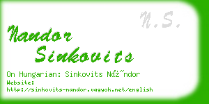 nandor sinkovits business card